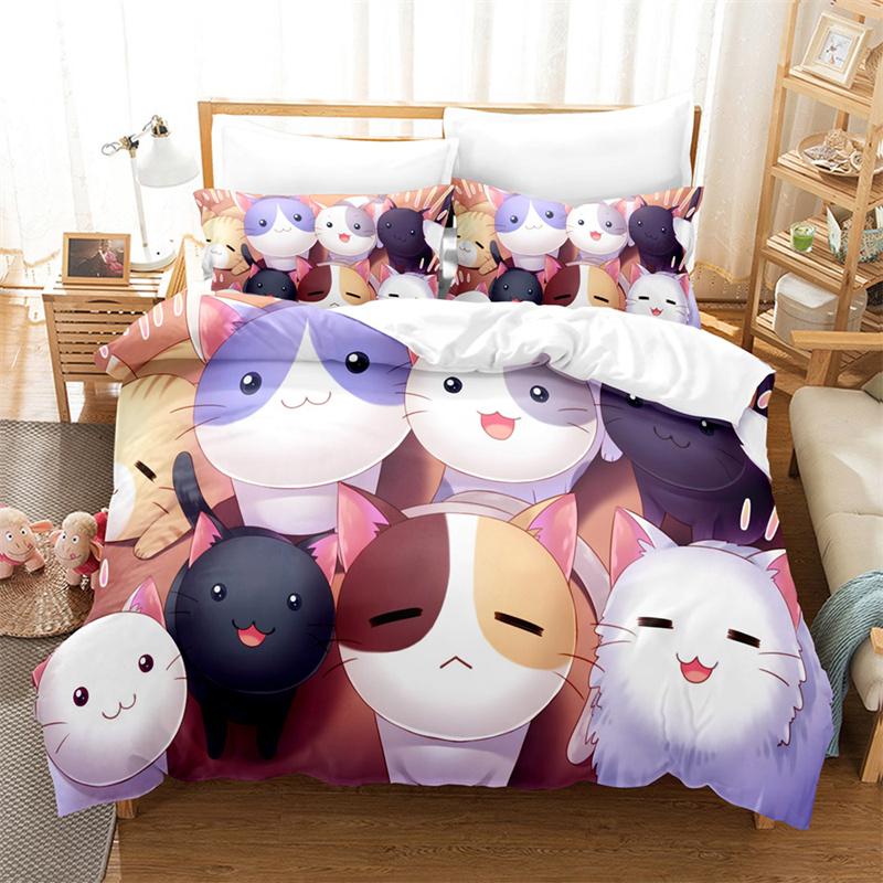 Flower Deer Bedding Collections Cartoon Animal KidS Duvet Cover Boys Girls Cute King Quilt Cover Bedroom Bed Collection Queen Bedding Collection