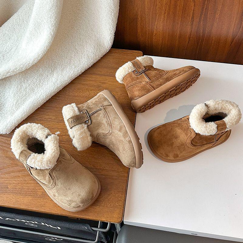 Warm Cotton Camel Snow Boots for Babies and Girls - Winter 2025 Edition with Extra Velvet Lining
