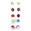 Les Trésors De Lily [L6299] — Набор из 5 пар серег «Cubes de Cristal» розового, красного и белого цветов — 4 и 6 мм.