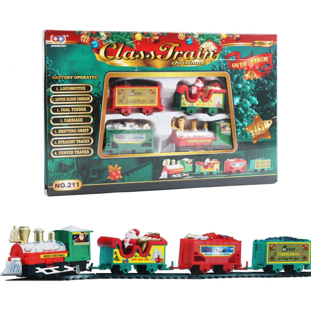 Mini Electric Christmas Train Toy Set for Kids