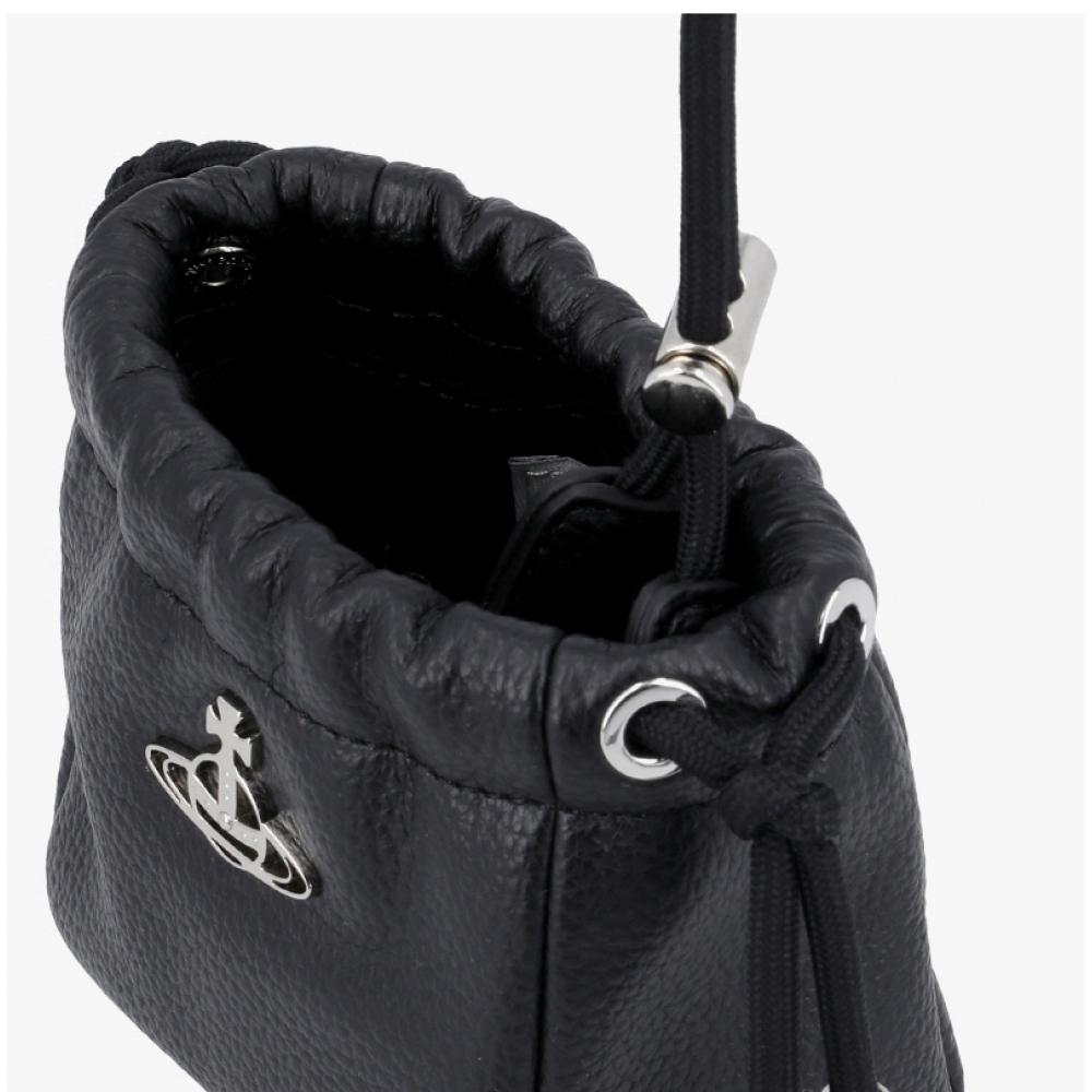 Vivienne Westwood Веганская Био-Зеленая Зернистая Сумка-Мешочек Hillary Micro Bucket Pouch Bag N403