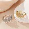 Small Niche Design, High-end Leaf Ring, Women's Simple and Versatile Daily Fashion Rings