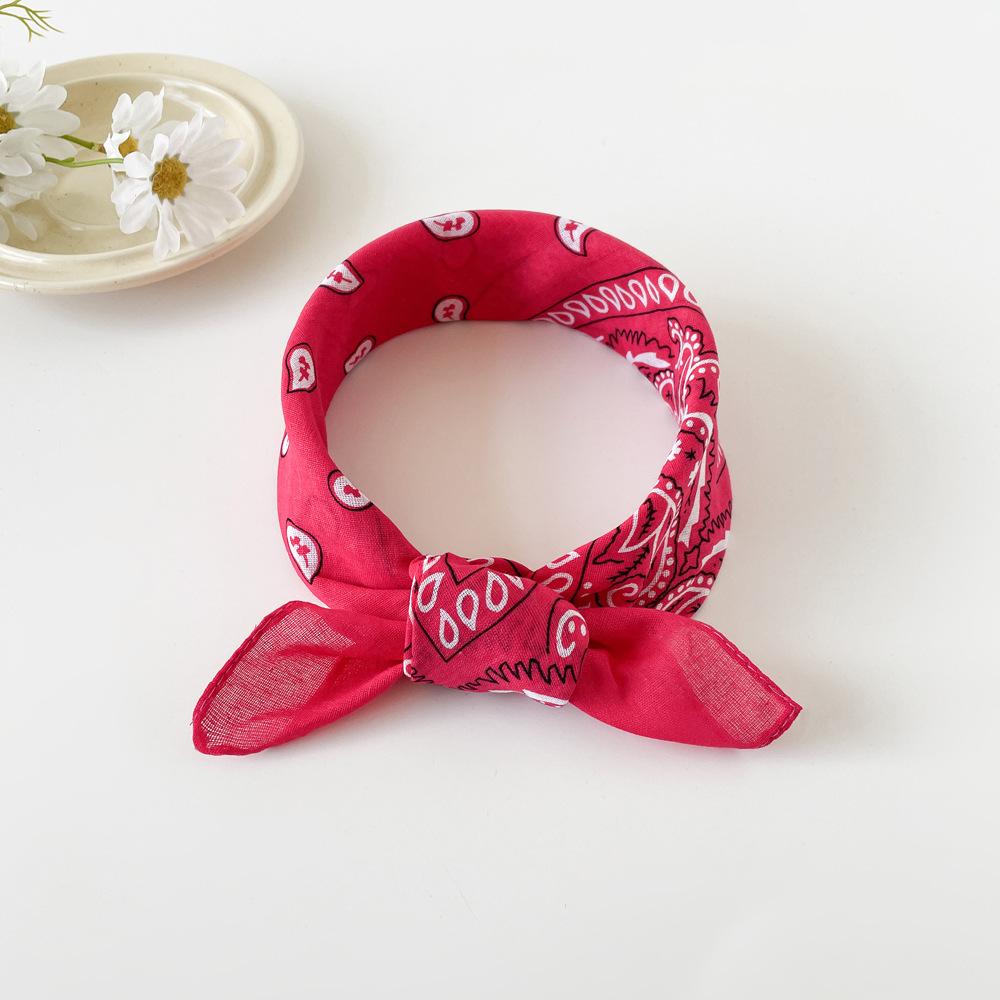 Hip-hop scarf 11cm cotton and linen small square scarf small silk scarf women's new European and American cashew nut printing versatile headscarf