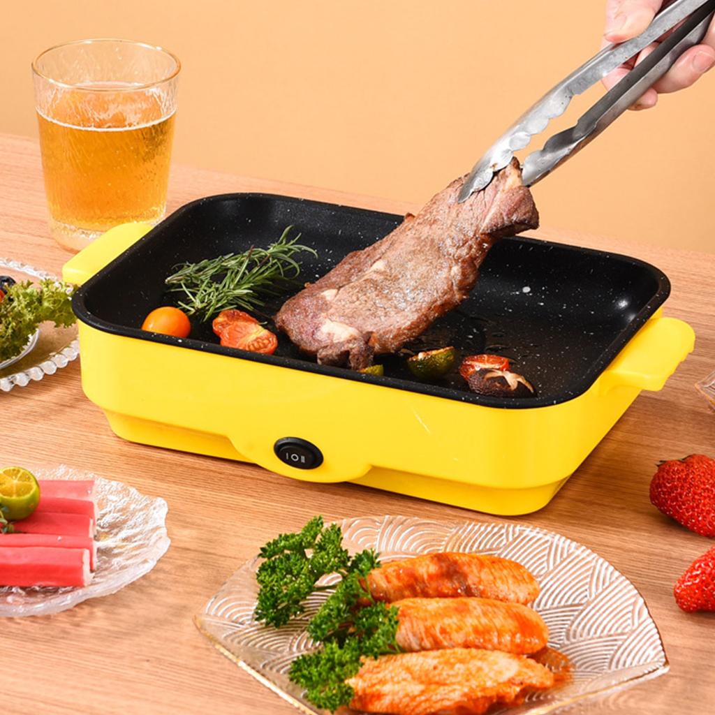 Электрическая антипригарная многофункциональная сковорода-гриль для приготовления пищи в помещении.  