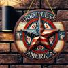 Круглый металлический настенный плакат с флагом США Патриотический декор для дома