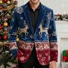 Men's Printing Corduroy Warm Pocket Suit Jacket Cardigan Men's Casual Suit