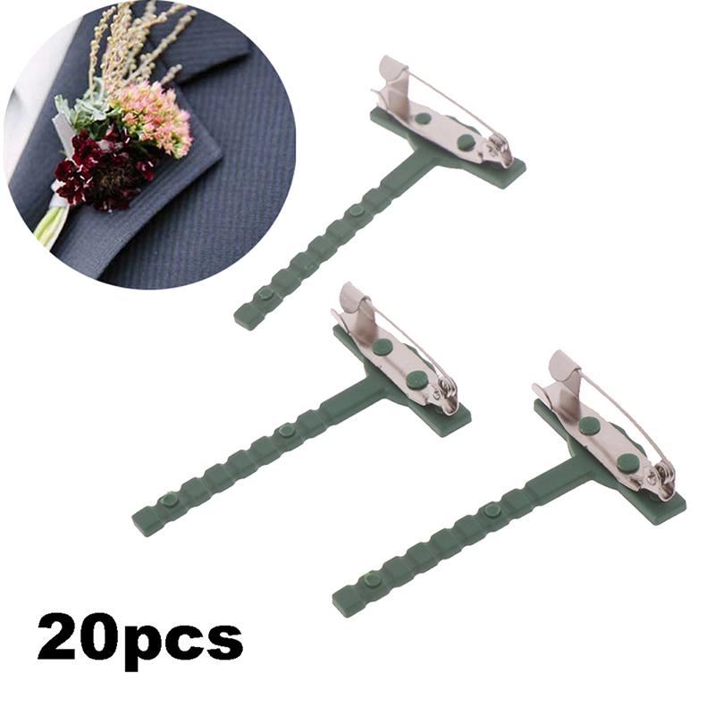 20Pcs Plastic Metal Brooches Unisex Shirt Collar Pins Fake Flower Brooch Pins