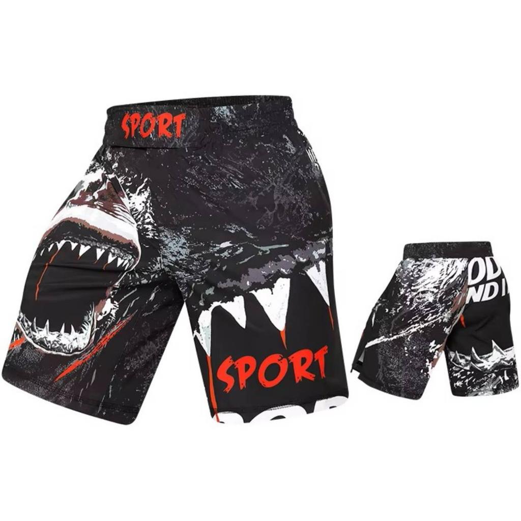 Snake Cobra Wolf Skull Panda Shark Monkey MMA Muay Thai Kick Boxing Shorts Martial Art UFC Boxer Unisex Men Women Pants Training Sport