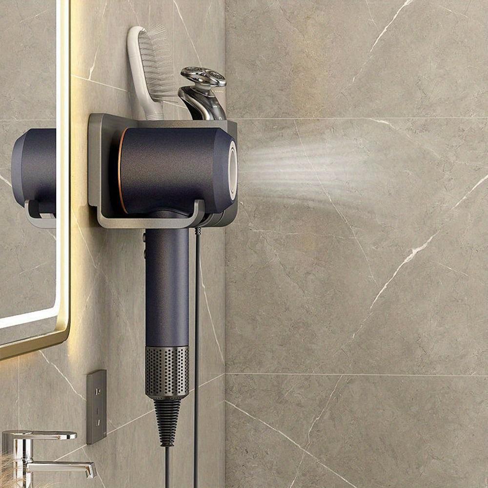 Держатель для фена с ящиком для хранения Подставка для фена Органайзер для фена Многофункциональная подставка для бритвы и фена Подставка для выпрямителя