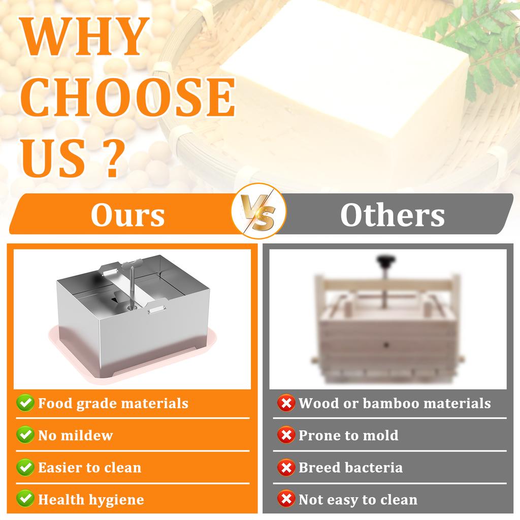 Форма для прессования тофу своими руками, форма для домашнего тофу, форма для приготовления тофу из соевого творога с поддоном для сбора жидкости, кухонный гаджет из нержавеющей стали