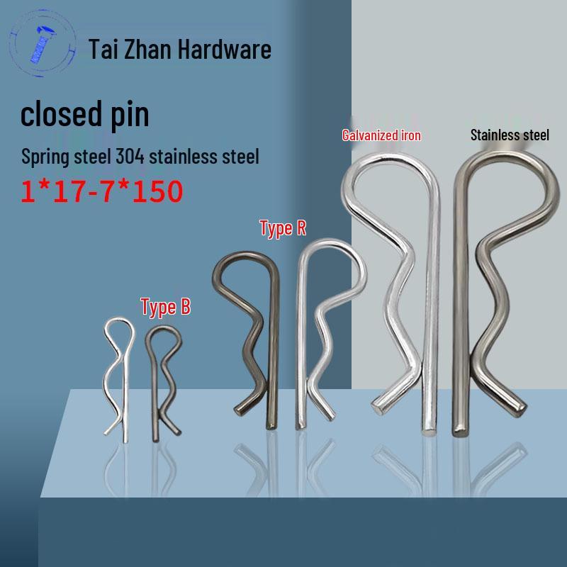 Stainless Steel B-type Cotter Pin and R-type Lock Pin Hair Clips, 1-6mm, Wave and Galvanized Variants