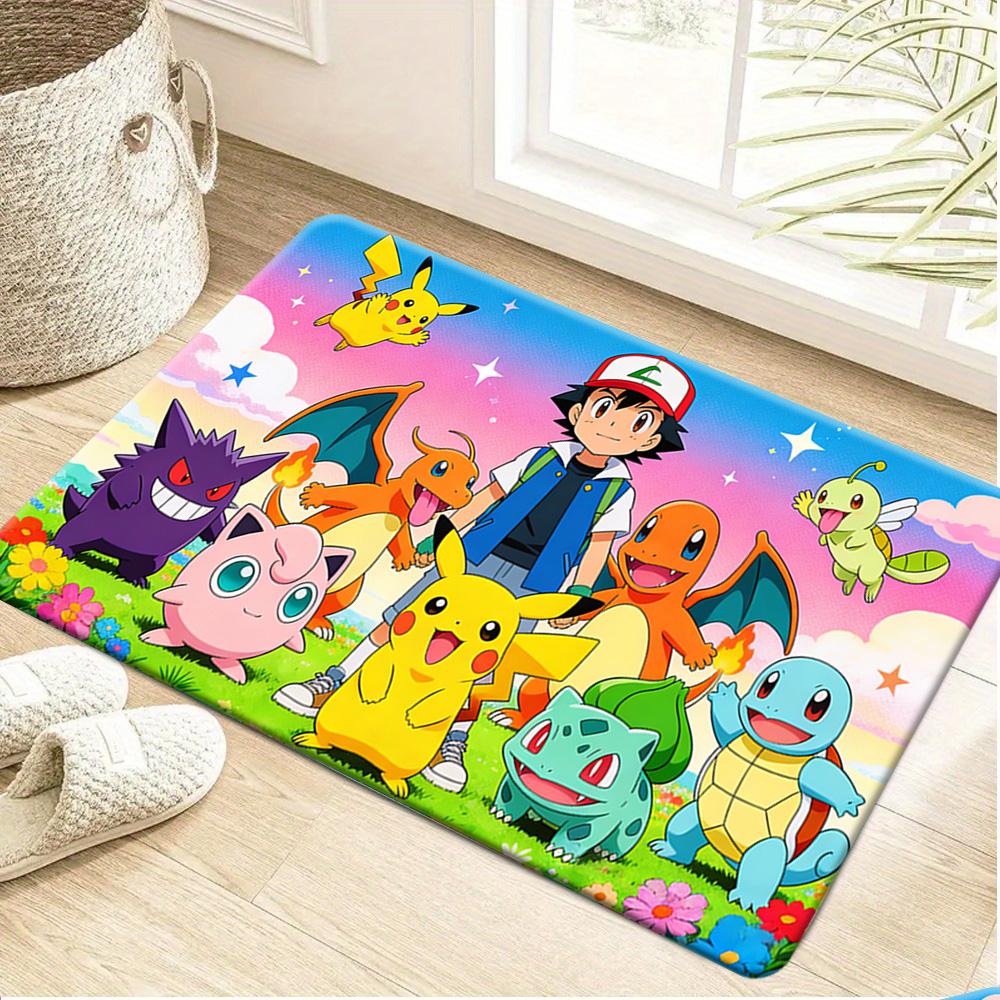 Pokemon Sailboat Adventure Print Doormat Non-Slip Absorbent Floor Mat for Indoor Entrance Home Decor
