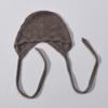 Solid color lace-up knitted hat, photo artifact rabbit down rabbit fur, windproof soft waxy bag head in autumn and winter, showing face and small ear