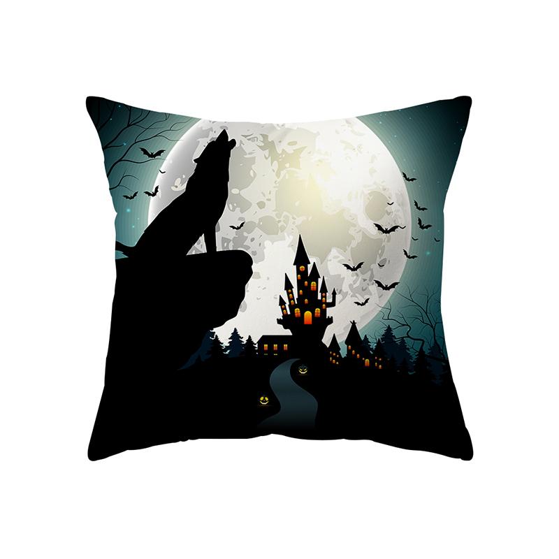 Страшная тема Хэллоуина, тыква, летучая мышь, черный кот, принт, чехол для подушки, домашний декор, декор для дивана, наволочка