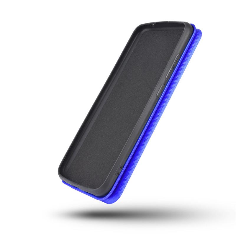 Кожаный флип-чехол для Vivo X30 Pro с отделением для карт и дизайном из углеродного волокна. Простой и деловой стиль для IQOO U3.
