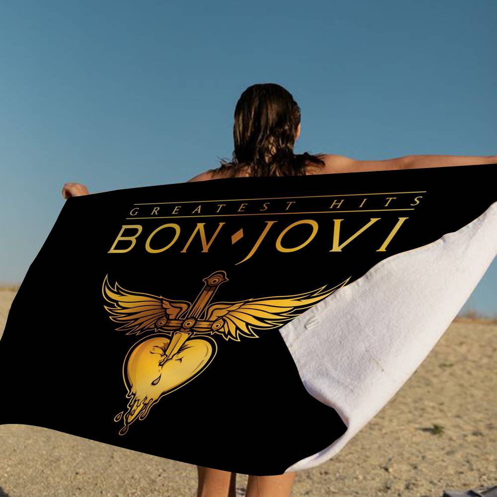 B-Bon J-Jovi Микрофибровое одеяло Быстросохнущие пляжные полотенца Большой размер с принтом Супервпитывающее полотенце-одеяло для бассейна