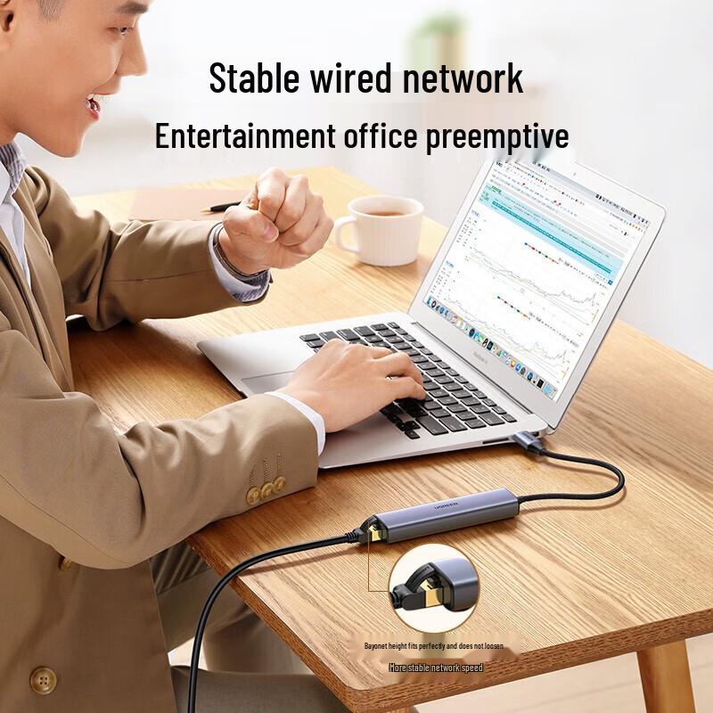Ugreen USB-C концентратор Ethernet и USB 3.0 CM475