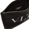 Valentino VLTN Letter Print Studded Zip Closure Leather Clutch Men clutch Black WY2P0299LVN0NO