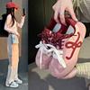 Внутреннее увеличение высоты ретро большой носок шнуровка повседневные спортивные женские весенние новые женские туфли