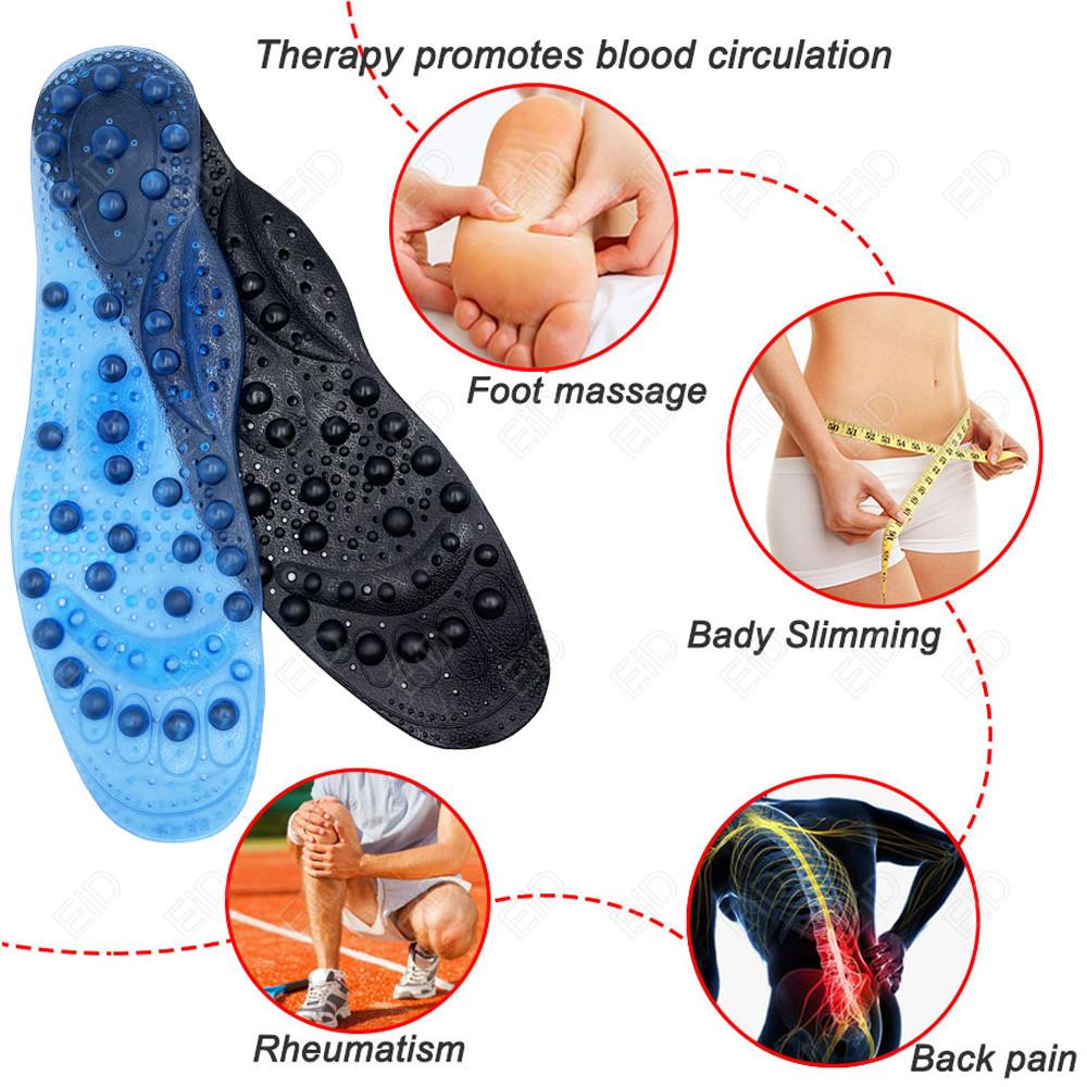 Shoe Insoles with 68 Magnetic Stones for Massage and Acupressure of Foot Points