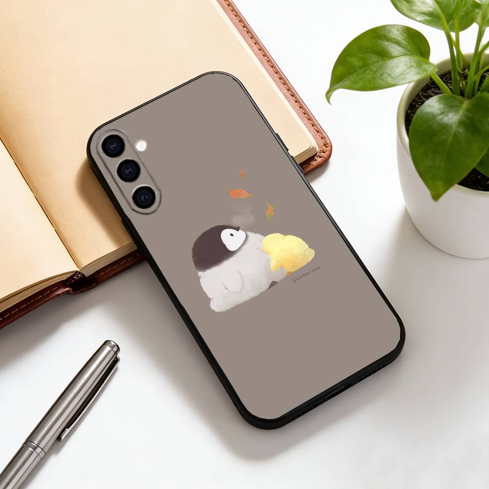 Милый мультяшный пингвин Чехол для телефона Для Samsung Galaxy A73, A72, A71, A70, A53, A52, A51, Другие Мягкий Черный Чехол