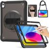 Case for iPad - A16 (11 ") - 10th Generation - Full Protection - Adjustable Shoulder Strap - Black