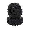 2pcs Set 55mm Metal Wheel Rims Tires Set for AXIAL SCX24 1 24 RC Car Wheel Rim Rubber TyreBlack