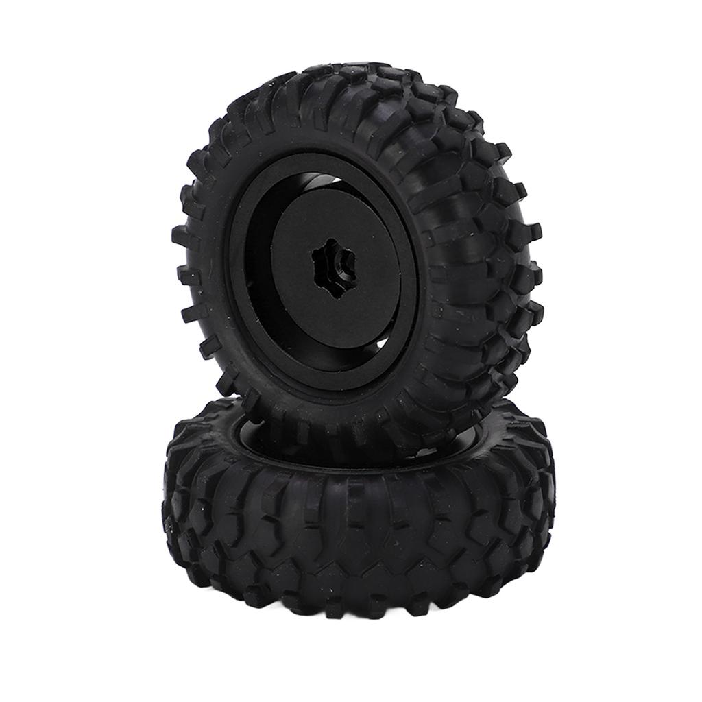 2pcs Set 55mm Metal Wheel Rims Tires Set for AXIAL SCX24 1 24 RC Car Wheel Rim Rubber TyreBlack