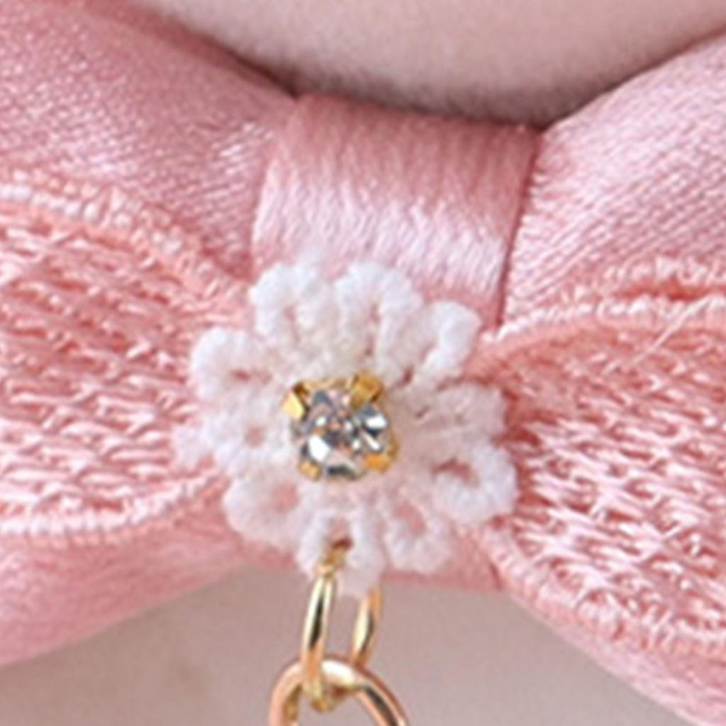 Pet Collar Adjustable Soft Wearable Cute Fashionable Cat Bow Tie Collar for Daily Walking Party Pearl Pendant Bow