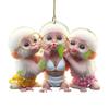 Monkey Car Hanging Pendants Acrylic 2D Car Charms for Backpack Keychain Cute Rearview Mirror Decoration Christmas Gift for Friends