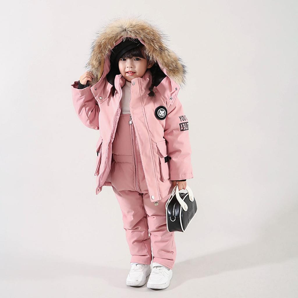 Children's Winter Two-piece Padded Jacket With Warm Padded Jacket Overalls