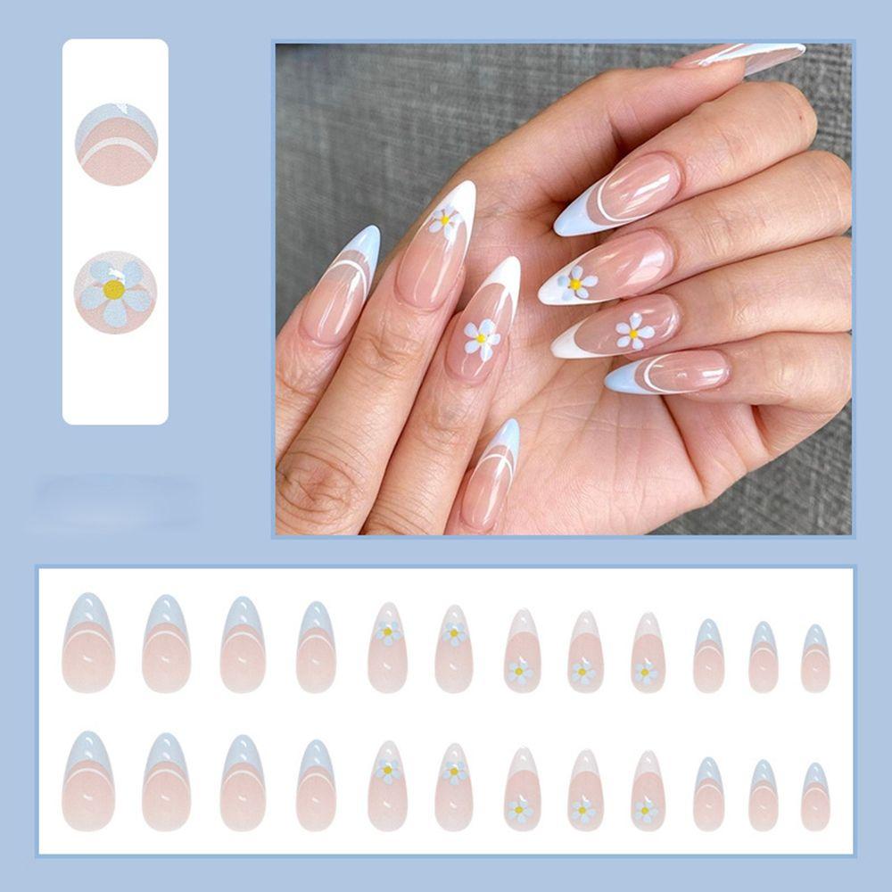 Detachable Manicure Tool Artificial Wearable Nail Tips Almond False Nails French Fake Nails
