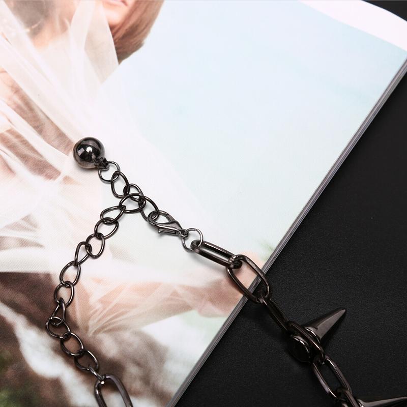 1PC Spike Rivet Punk Collar Necklace Goth Rock Biker Link Chain Choker Jewelry