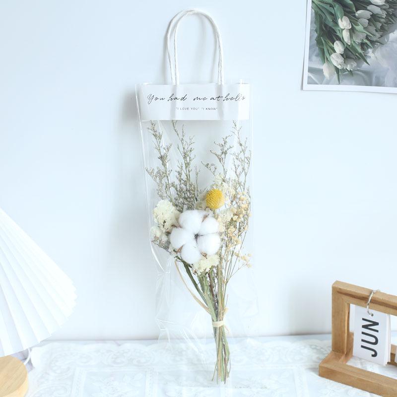 Everlasting Real Flower Bouquet: Gypsophila, Daisy, Cotton, Forget-me-not, Rose - Perfect for Qixi Festival, Valentine's Day, and Teacher's Day.