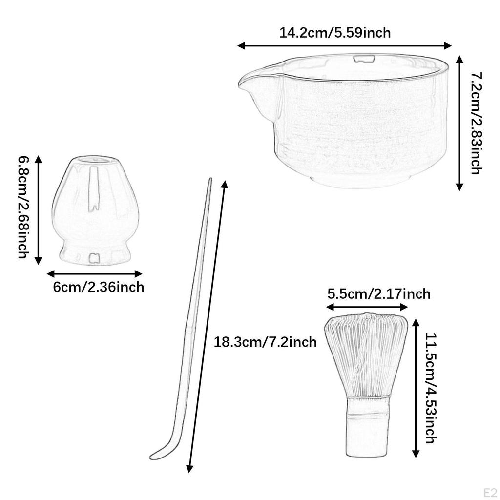 Чайный набор из 4 предметов из бамбука, венчик для матча и держатель, японский подарок для влюбленных, чаша с носиком