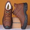 Men's Winter Velvet Thick Boots, Outdoor High Top Snow Boots, Casual Waterproof Shoes, New Lace Up Men's Cotton Shoes