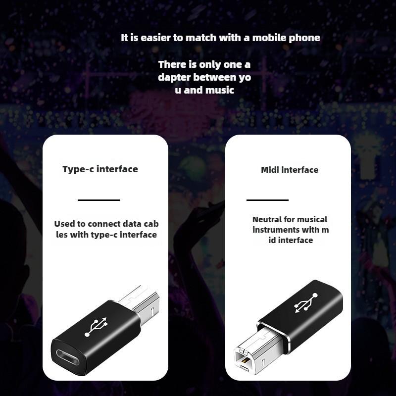 Адаптер USB Type-C (мама) на USB-B (папа) USB 2.0 Адаптер для принтера, пианино, клавиатуры, факса, сканера, MIDI-интерфейса