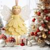1/2 Sets DIY Crochet Angel Ornament Kit Beginners Handmade Angel Girl Decoration Yarn Craft Christmas Tree Hanging Crocheting Angel Doll Holiday Gift