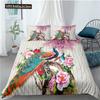 Two Peacock Duvet Cover Set Flowers Comforter Cover With Pillowcase King Queen Twin Size For Kids Boys Girls Women Bedding Set