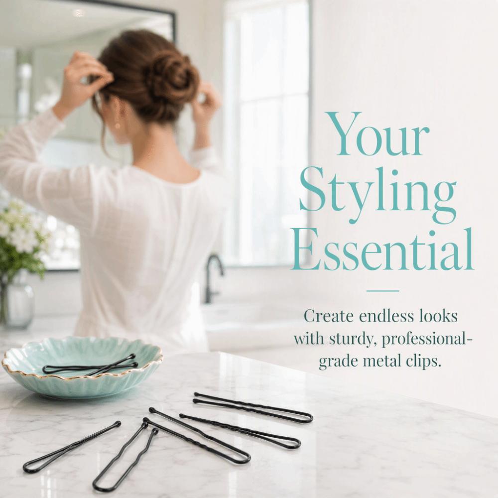 Metal U-Shaped Bobby Pin 500g U-Shaped Hairpins Black Wave Barrettes Women