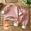Детский теплый комплект из толстого бархата для осени и зимы, новое детское нижнее белье, одежда для середины осени, осенние брюки, детский комплект