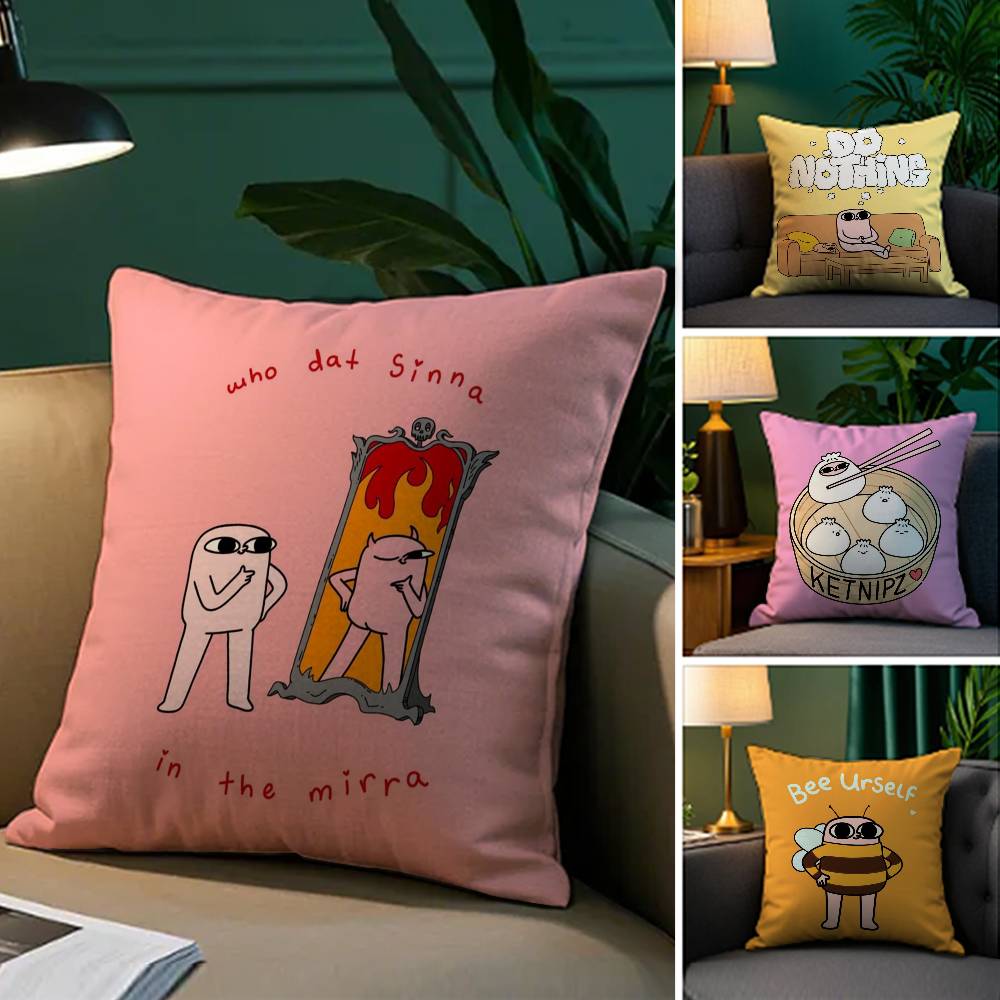 K-ketnipzS Подушка-Боб Чехол для подушки Удобная диван-кровать Шёлковый элегантный Скрытая молния Декоративный чехол для подушки