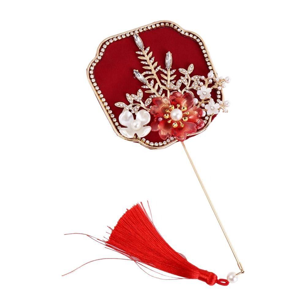 Chinese Style Mini Chinese Fan Tassels Chinese Silk Fan Bridal Group Fan Chinese Wedding
