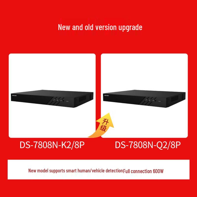 Hikvision DS-7808N-Q2/8P 8-канальный PoE NVR, китайская вилка (адаптер в комплекте)