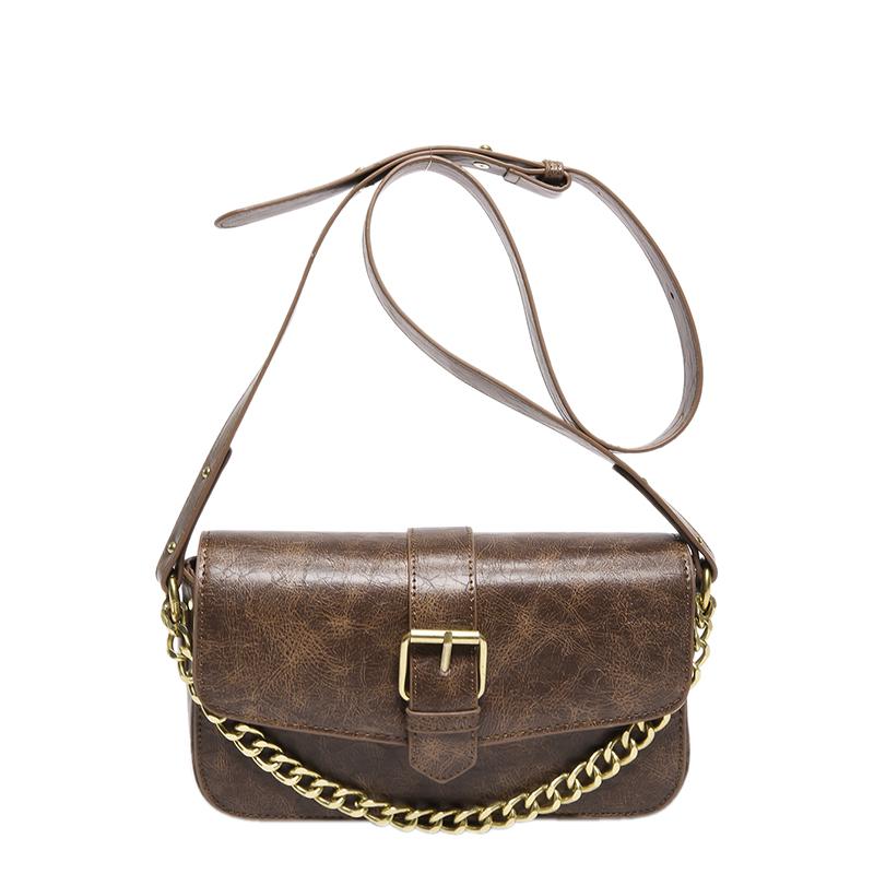 PU Square Shoulder and Crossbody Bags for Women Crocodile Sense of Luxury Armpit Bags Solid Chains Classic Fashion