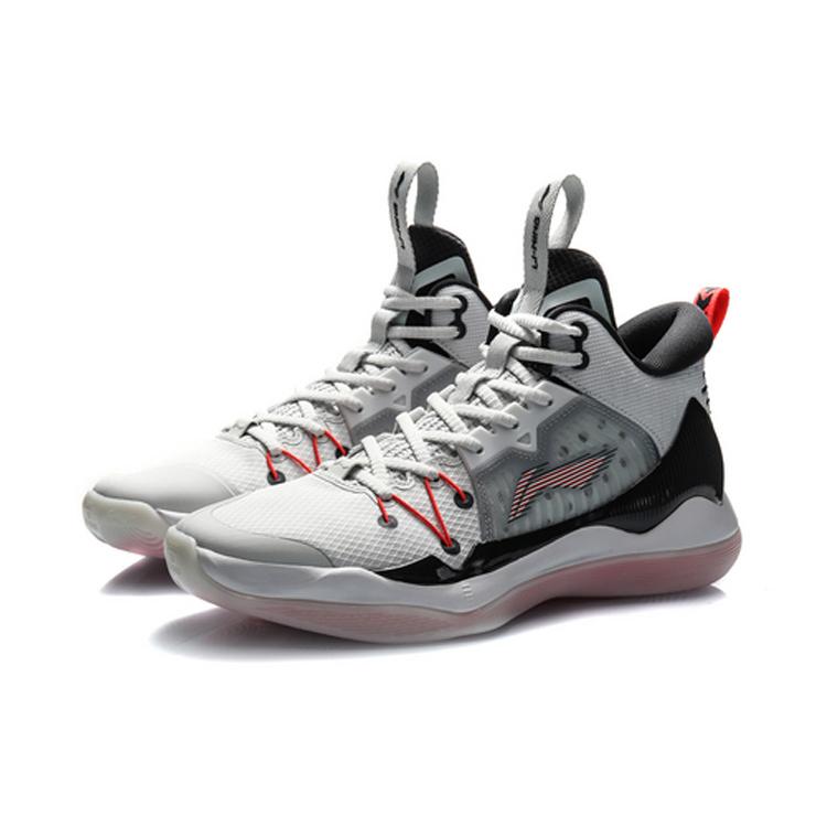 Li Ning Liren 1 Амортизирующие Скользкие Устойчивые к Истиранию Средние Баскетбольные Кроссовки Мужские Белые ABAQ059-3