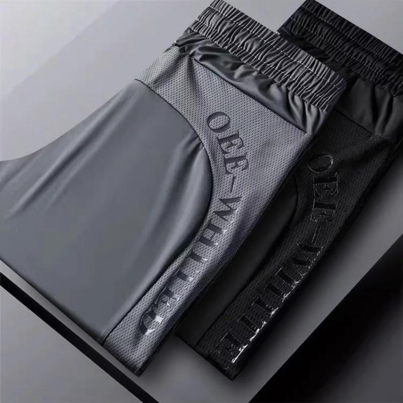Новые мужские брюки Ice Silk, летние, тонкие, быстросохнущие, спортивные, повседневные, свободного кроя, с драпировкой, с кондиционером