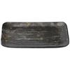 Premium Nigiri Sushi Long Rectangular Large Treasure Serving Plate with Black Made In Japan J-Kitchens Plate, 8-inch Silver-Gloss Lacquer,