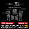 Для GEELY GALAXY A7 2025 Защитная пленка для приборной панели центральной консоли салона автомобиля, аксессуары против царапин