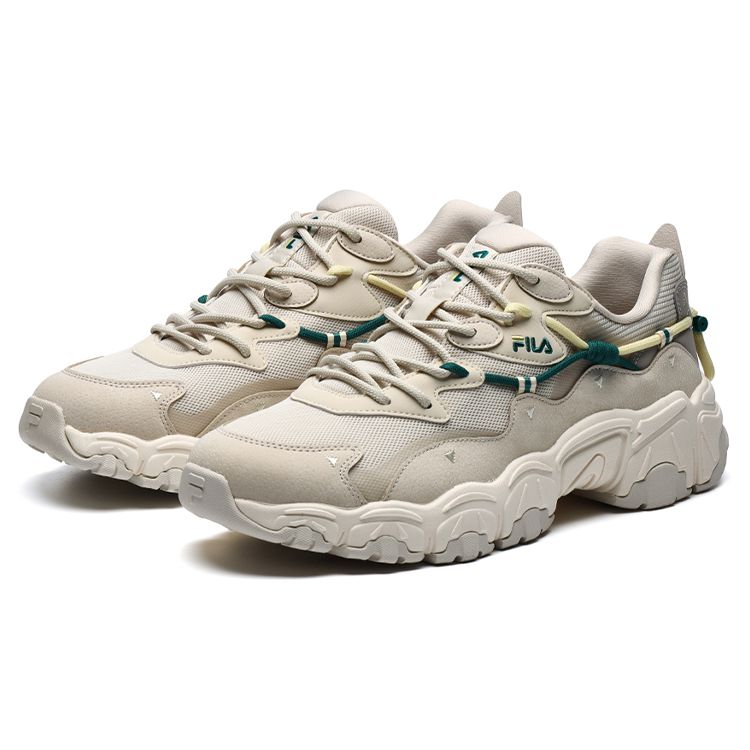 Fila Модные кроссовки Ткань Синтетическая кожа Сетка Повседневные Низкие Кроссовки для образа жизни Мужские кроссовки Бежевый F12M134108FAB